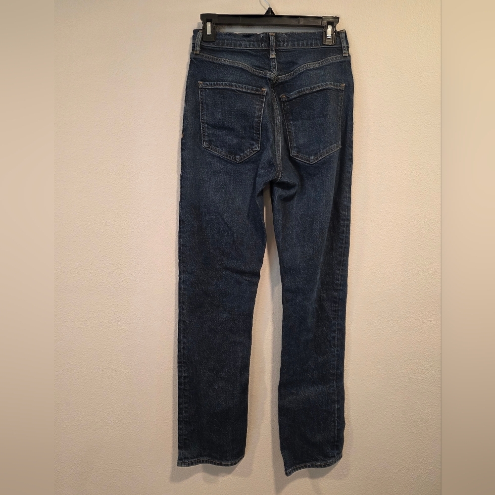 Agolde Riley Long High Rise Straight Leg Divided Jeans - Picture 5 of 8
